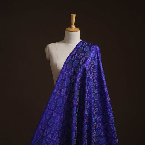 Handloom raw silk pochampally ikat fabric 08 - handcrafted