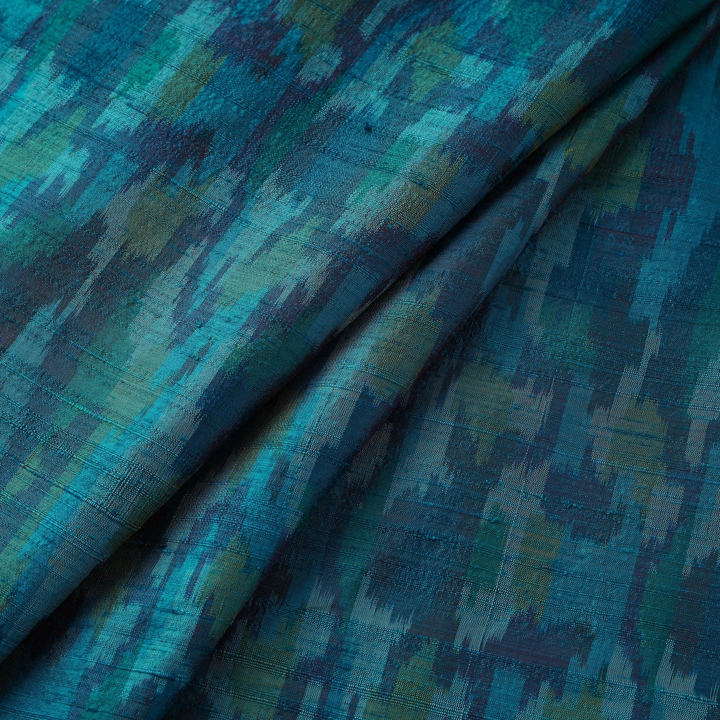 Handloom raw silk pochampally ikat fabric 11 - handcrafted