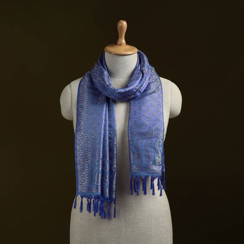 Handloom semi silk jacquard weave banarasi stole