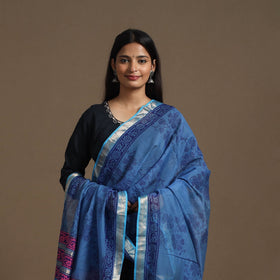 Handloom Silk Cotton Block Print Maheshwari Dupatta