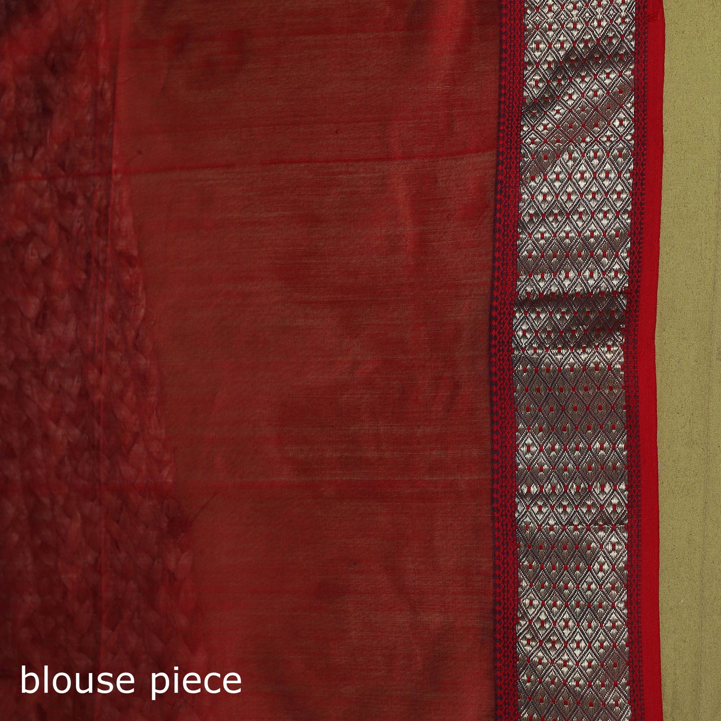 Blue - handloom silk cotton buti maheshwari saree with zari