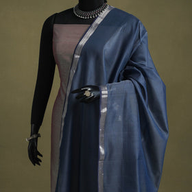 Blue - handloom silk cotton maheshwari dupatta 04