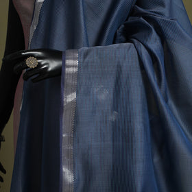 Blue - handloom silk cotton maheshwari dupatta 04