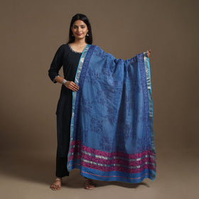 Handloom Silk Cotton Block Print Maheshwari Dupatta