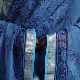 Handloom Silk Cotton Block Print Maheshwari Dupatta