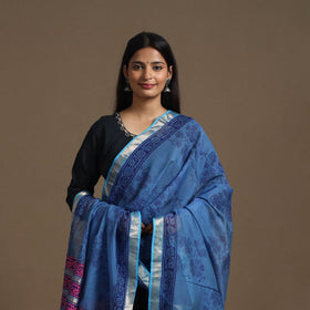 Handloom Silk Cotton Block Print Maheshwari Dupatta