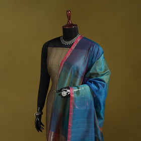Handloom silk cotton maheshwari dupatta with zari border 17