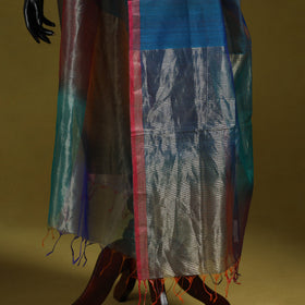Handloom silk cotton maheshwari dupatta with zari border 17