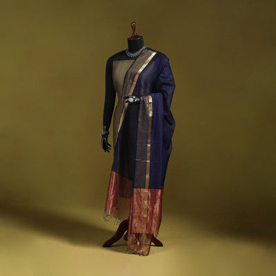 Handloom silk cotton maheshwari dupatta with zari border 31