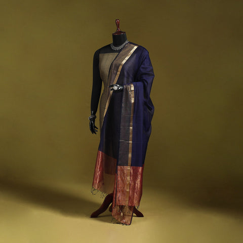 Handloom silk cotton maheshwari dupatta with zari border 31