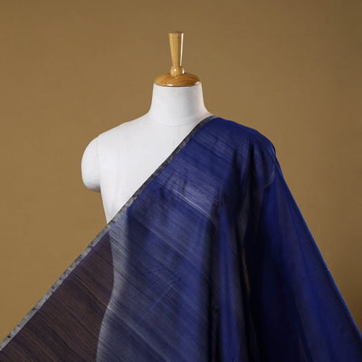 Blue - handloom silk cotton plain chanderi fabric 02