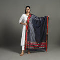 Blue - handloom silk cotton resham border maheshwari