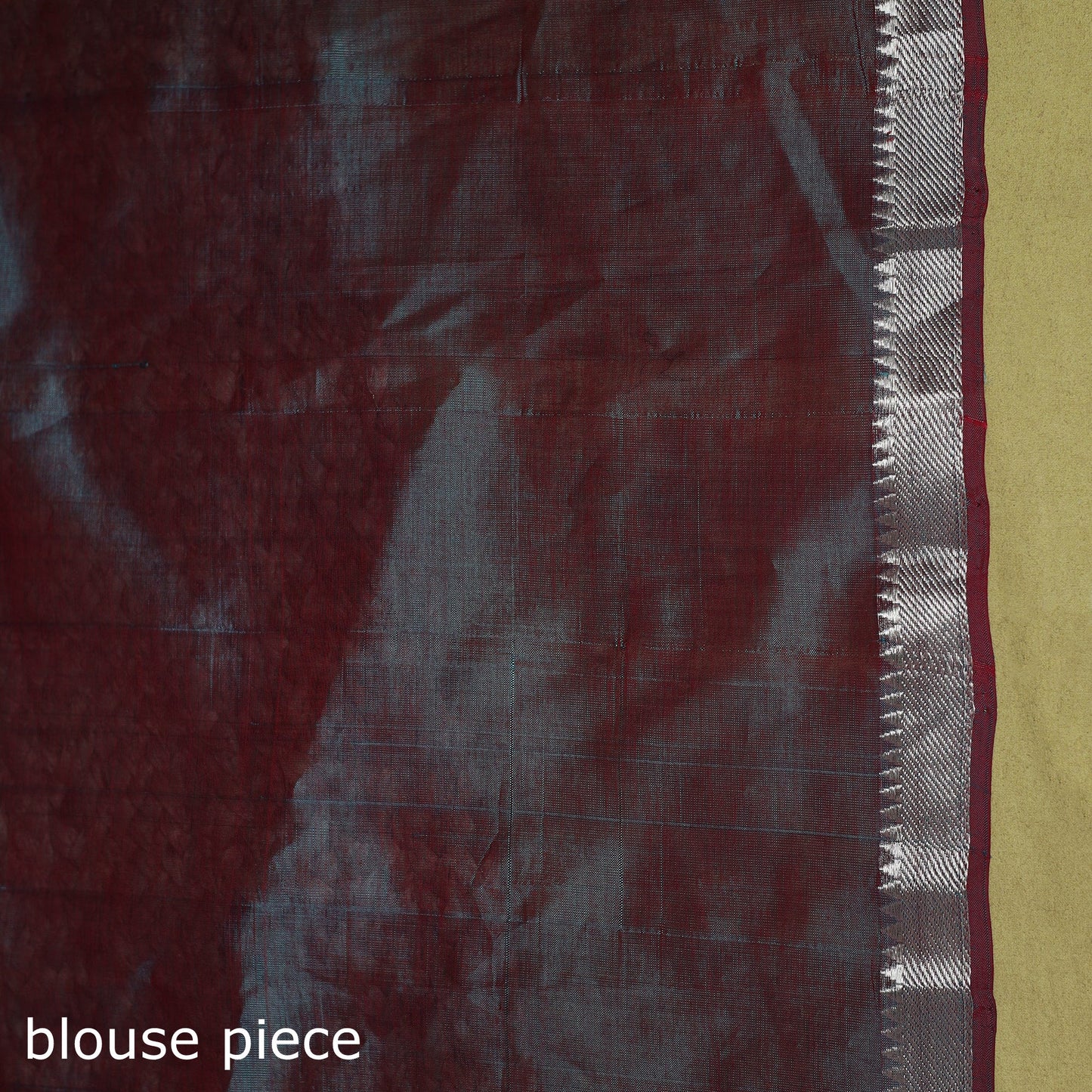Blue - handloom silk cotton zari border & buti mangalagiri