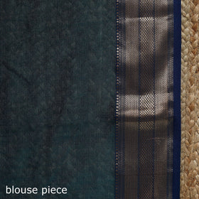 Blue - handloom tissue zari maheshwari saree with border 29