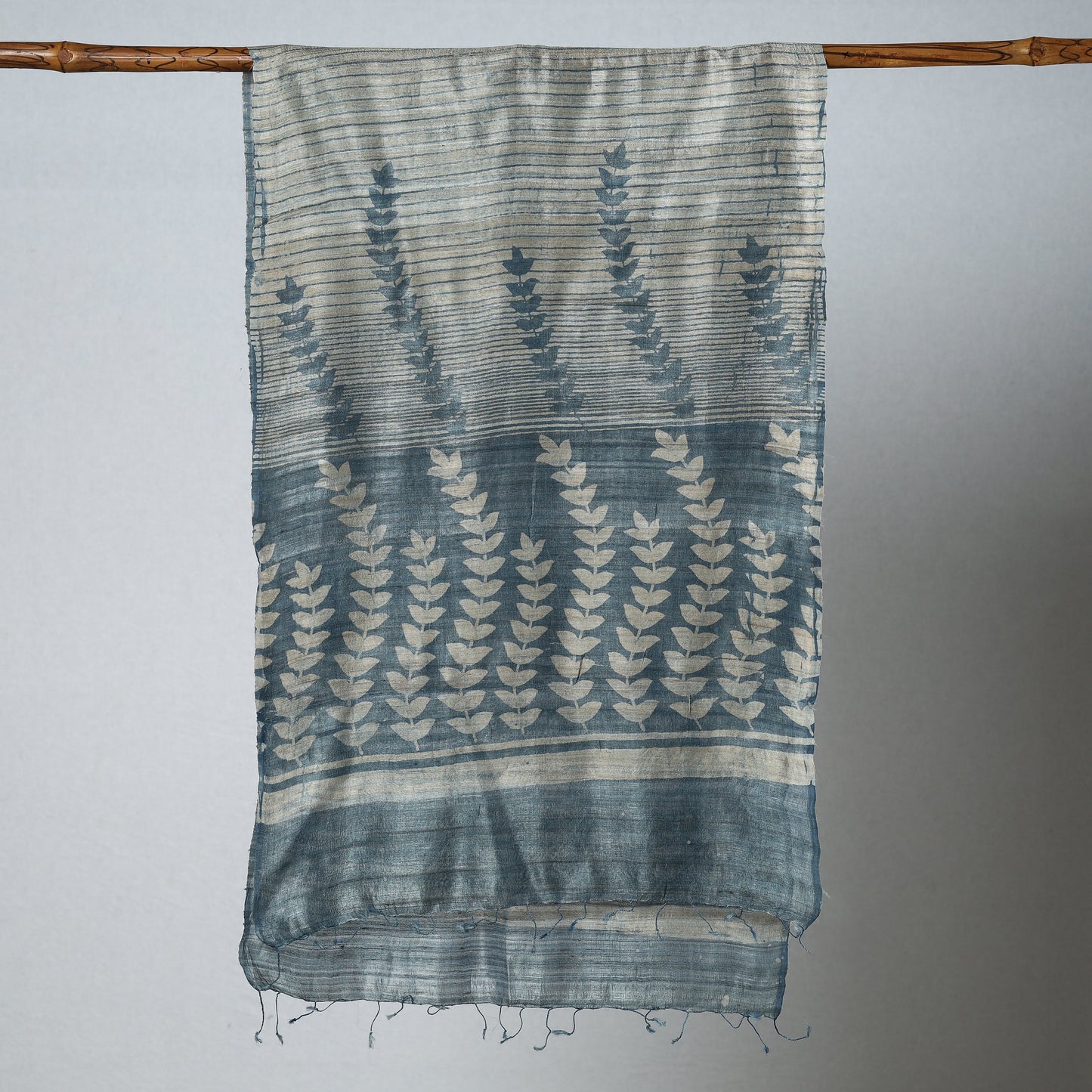 Buy Handloom Block Print Tussar Silk Bindaas Stole