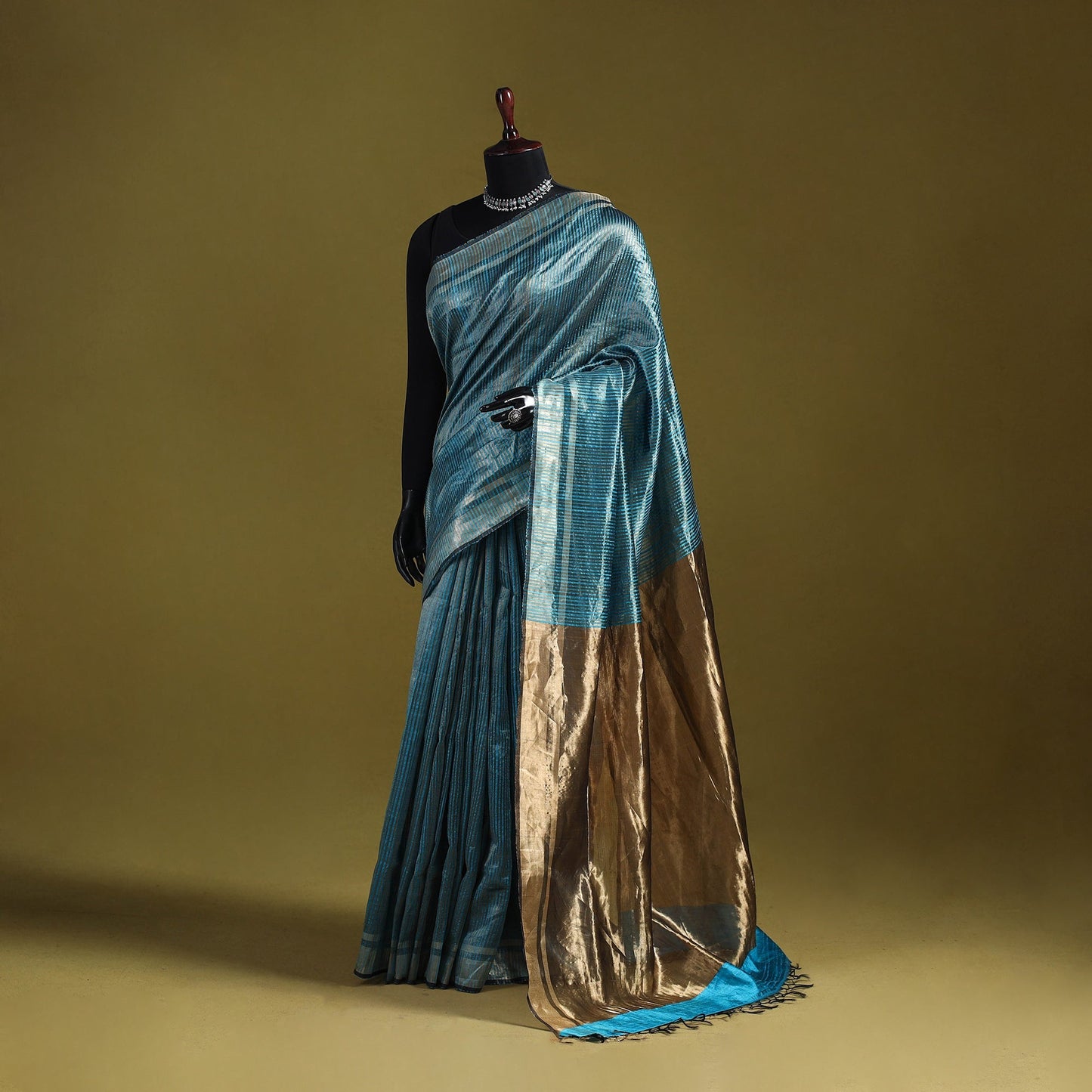 Handloom tussar silk zari border bhagalpuri saree 05