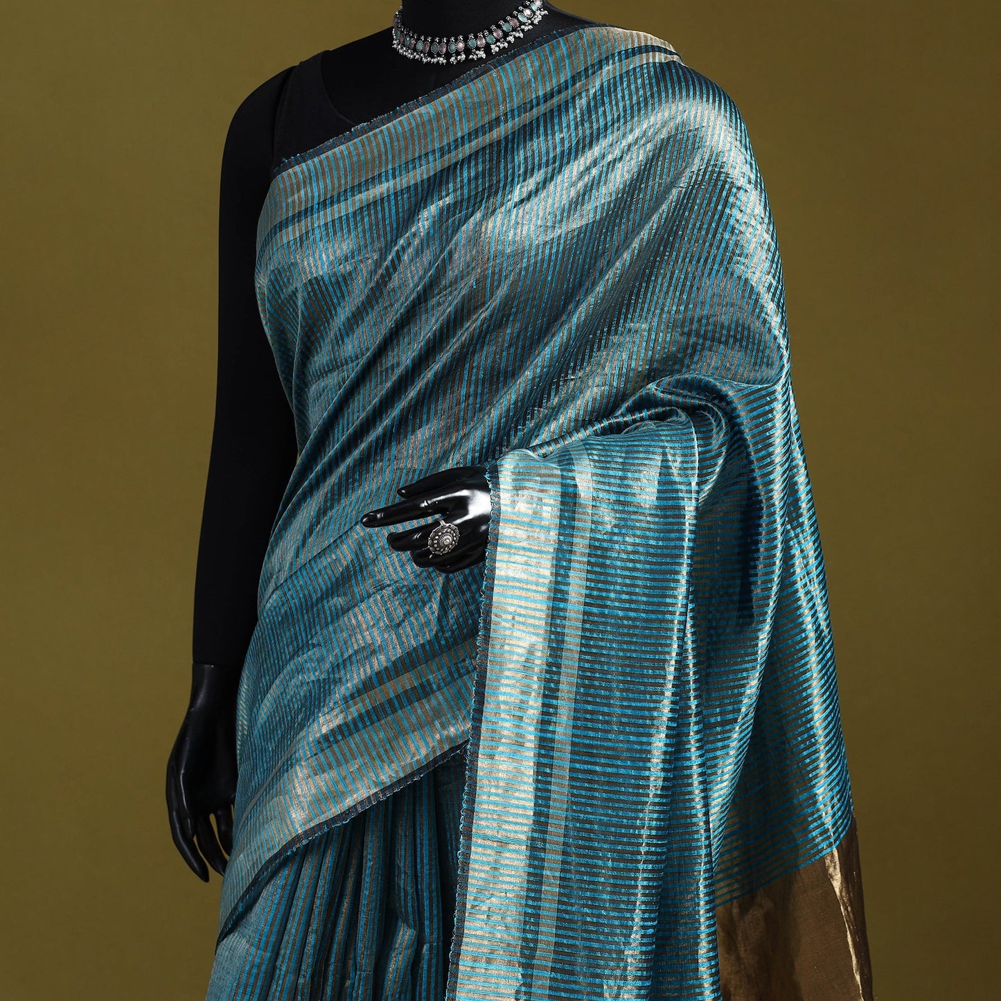 Handloom tussar silk zari border bhagalpuri saree 05