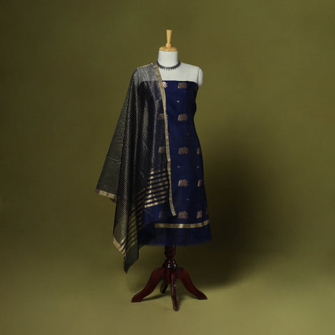 Handloom zari buti chanderi silk 2pc unstitched dress