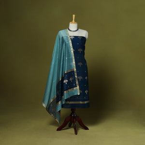 Handloom zari buti chanderi silk 2pc unstitched dress