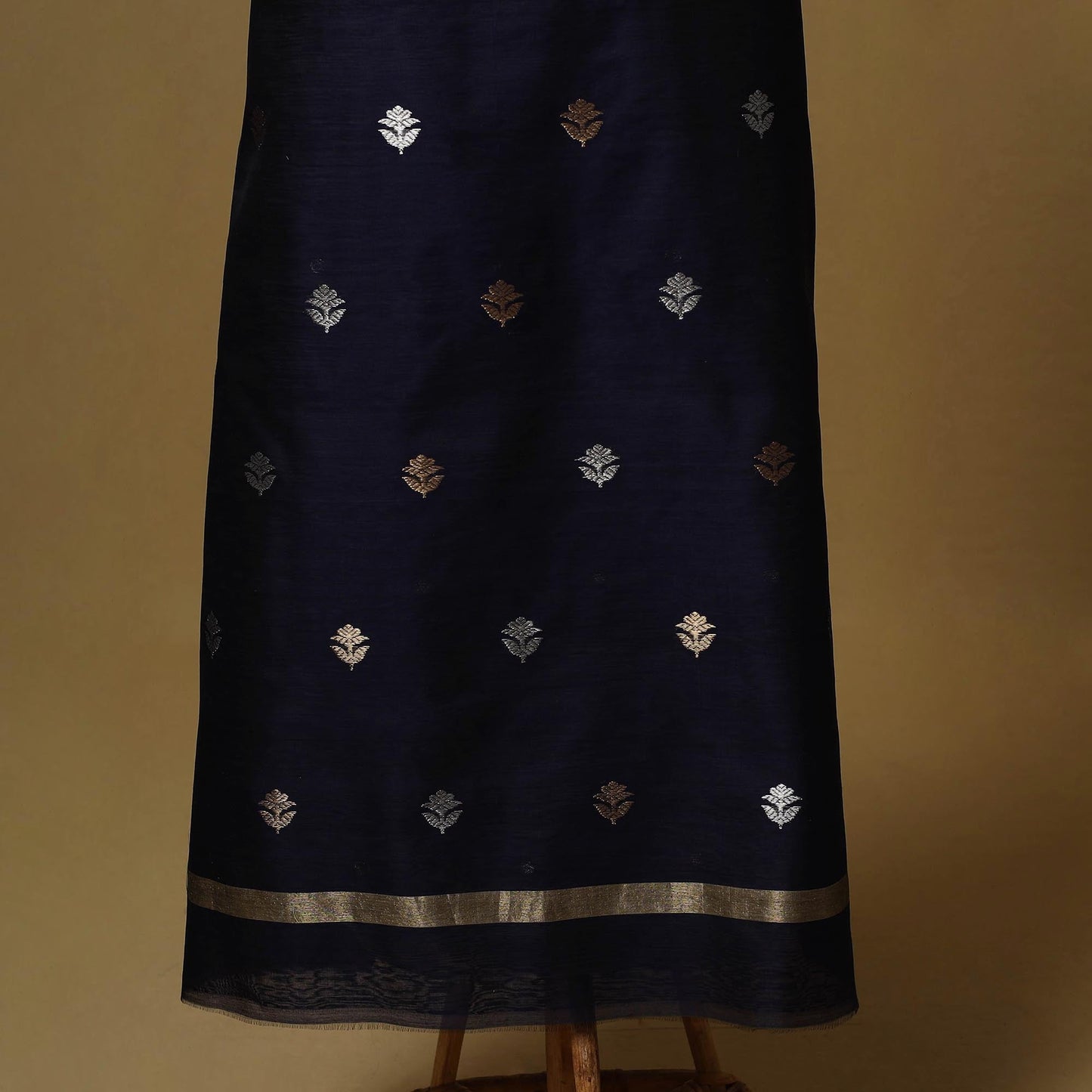 Handloom zari buti chanderi silk 2pc unstitched dress