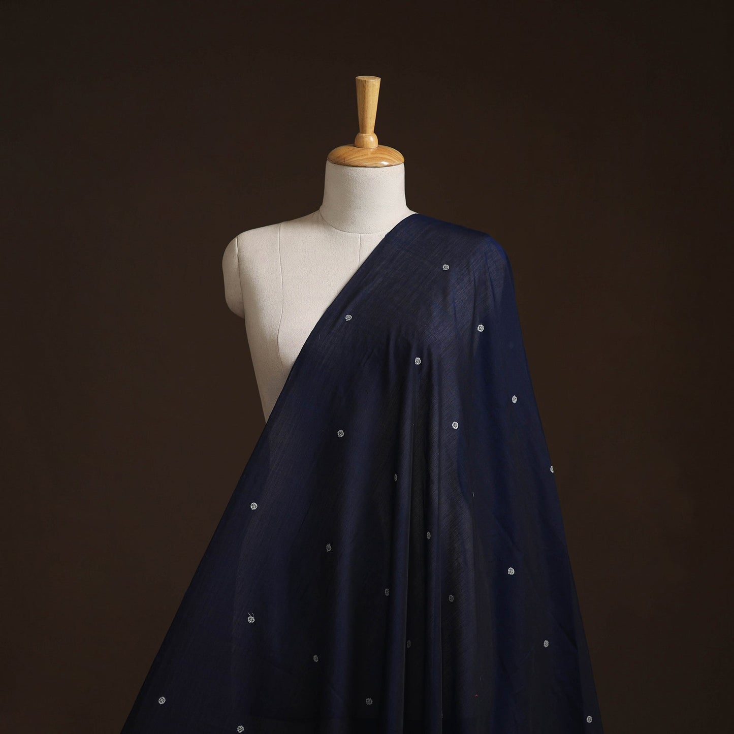 Handloom zari buti mercerised cotton chanderi fabric 10