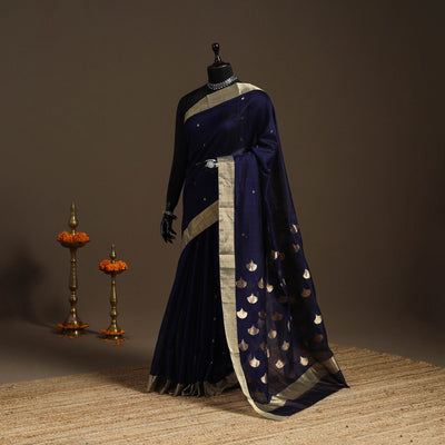 Handloom zari work chanderi silk saree 06 - handcrafted