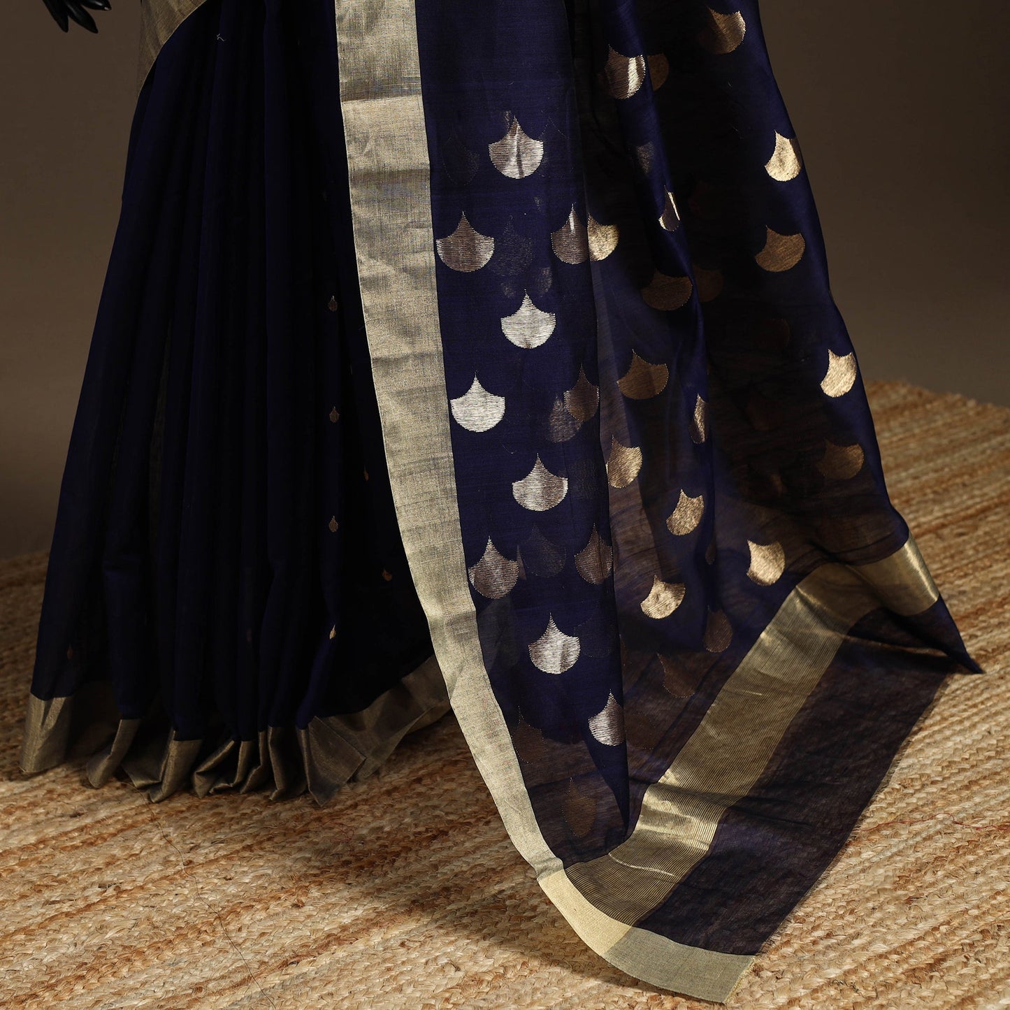 Handloom zari work chanderi silk saree 06 - handcrafted