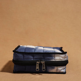 Blue Handmade 4 Pockets Cotton Jewelry Bag