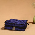 Blue Handmade 4 Pockets Cotton Jewelry Bag 