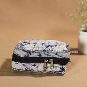 Blue Handmade 4 Pockets Cotton Jewelry Bag 