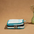 Blue Handmade Cotton Jewelry Bag - 4 Pockets