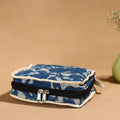 Blue Handmade 4 Pockets Cotton Jewelry Bag