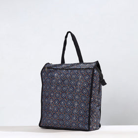 Blue Handmade Ajrakh Block Printed Cotton Shopping Bag 01
