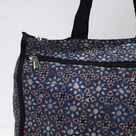 Blue Handmade Ajrakh Block Printed Cotton Shopping Bag 01