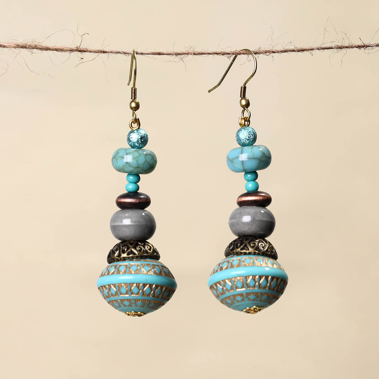 Blue - handmade beaded earrings 25 - handcrafted