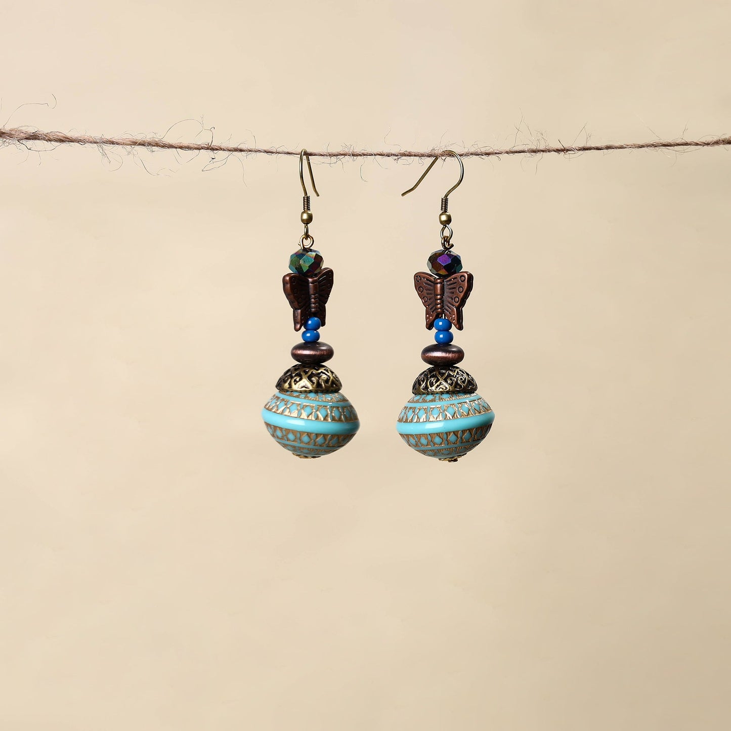 Blue - handmade beaded earrings 27 - handcrafted