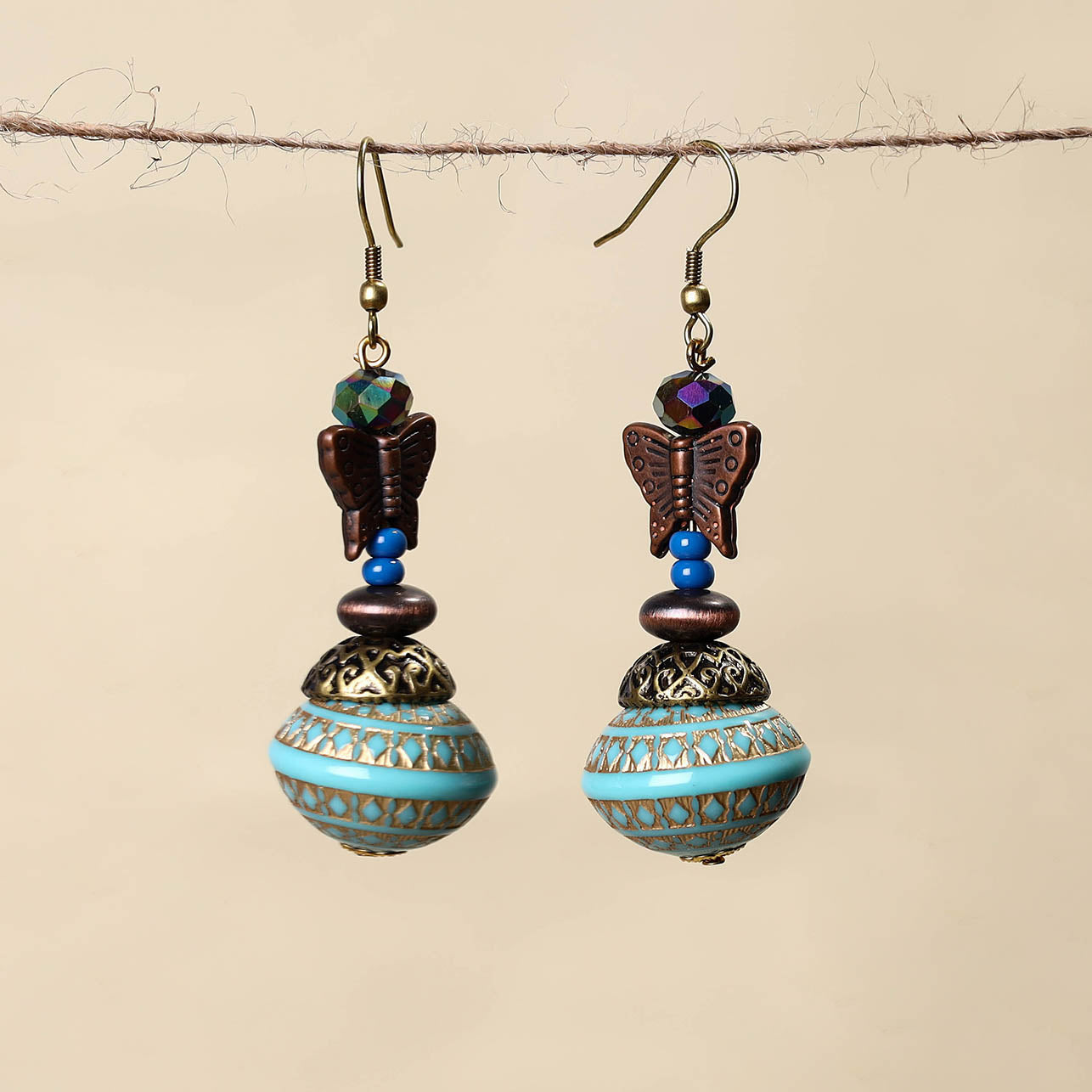 Blue - handmade beaded earrings 27 - handcrafted