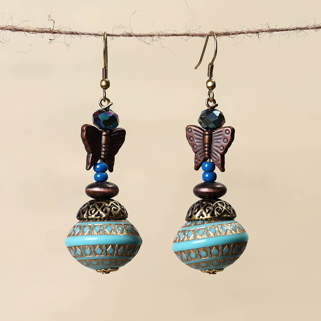 Blue - handmade beaded earrings 96 - handcrafted