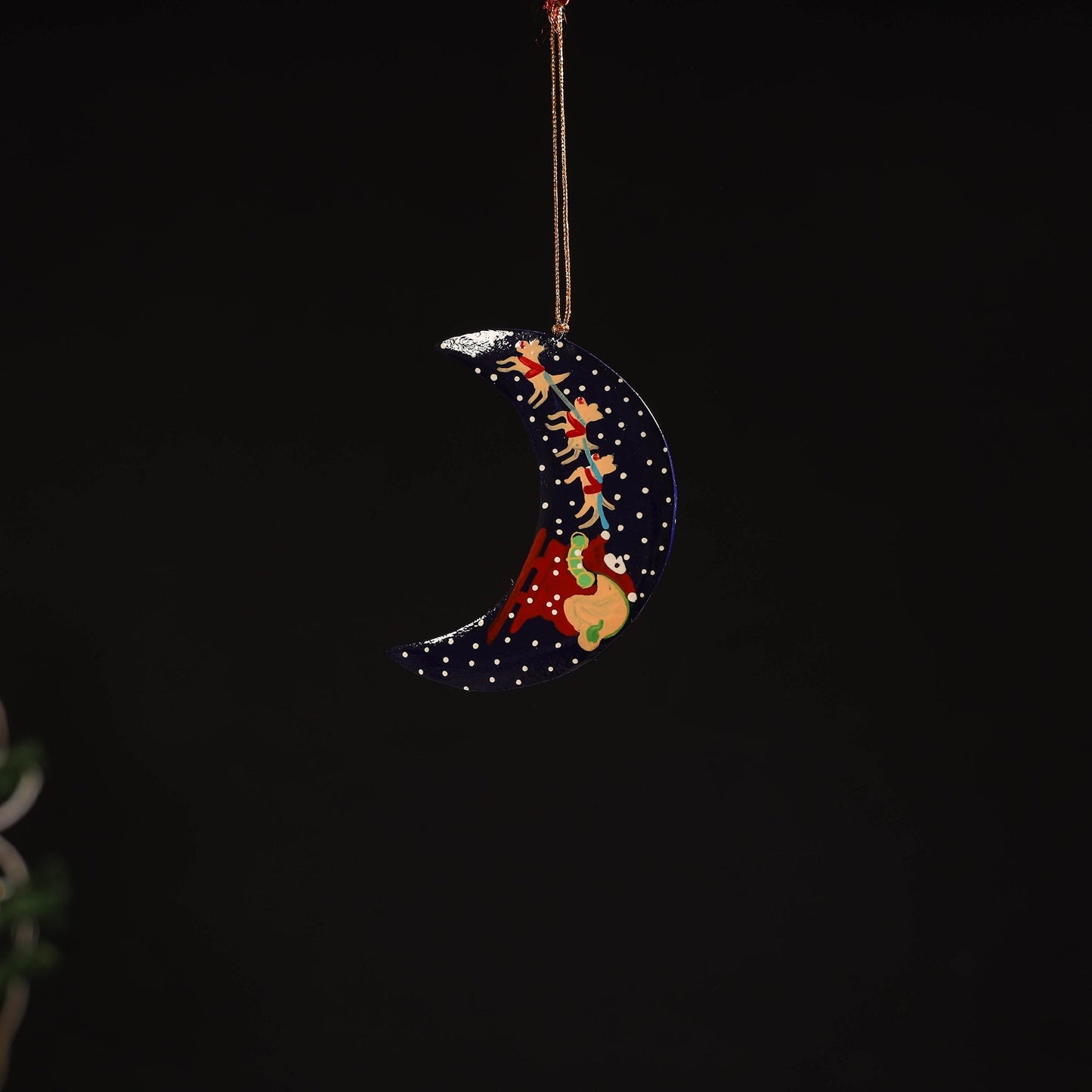 Handmade christmas ornament moon hanging 05 - handcrafted