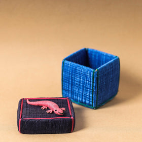 Blue Handmade Coir Jewelry Box - Lizard 