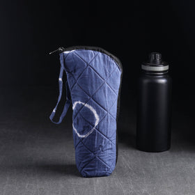 Blue Handmade Cotton 1L Water Bottle Cover