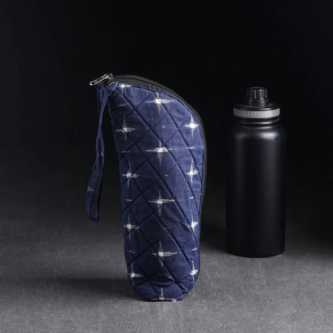 Blue Handmade Cotton 1L Water Bottle Cover
