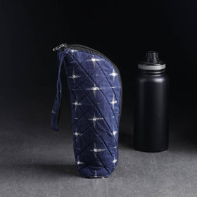 Blue Handmade Cotton 1L Water Bottle Cover