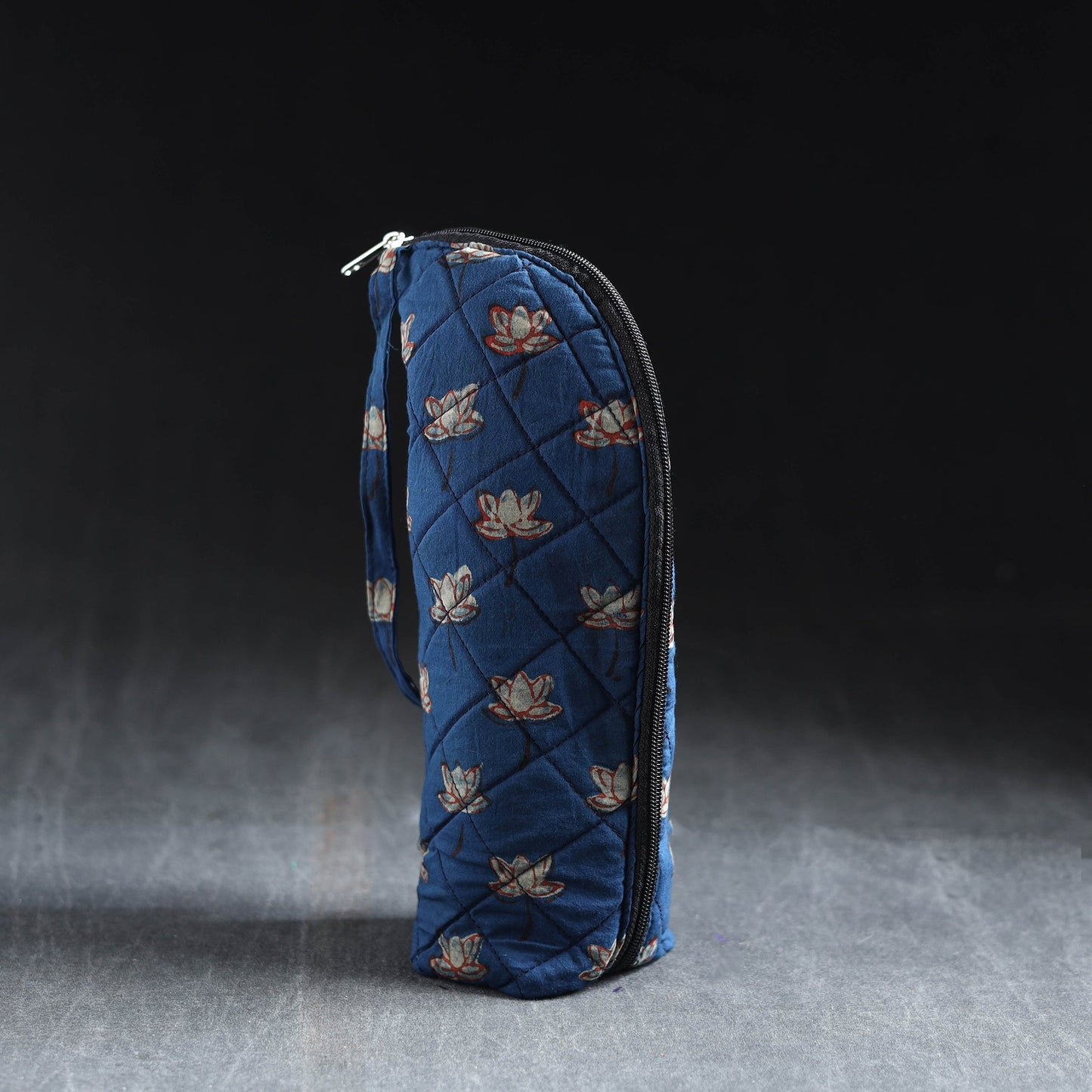 Blue Handmade Cotton 1L Water Bottle Cover