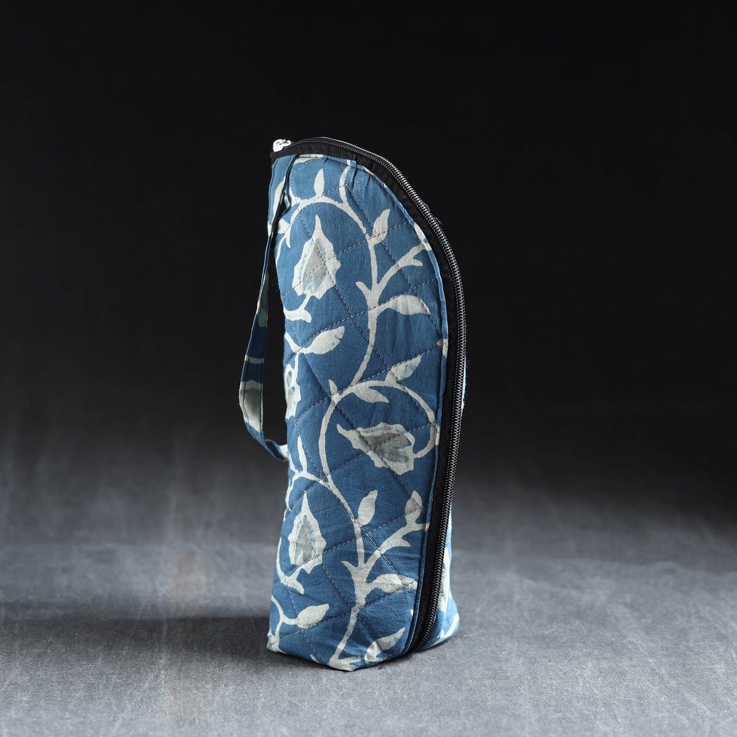 Blue Handmade Cotton 1L Water Bottle Cover