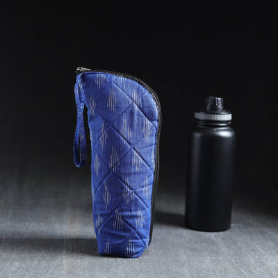 Blue Handmade Cotton 1L Water Bottle Cover