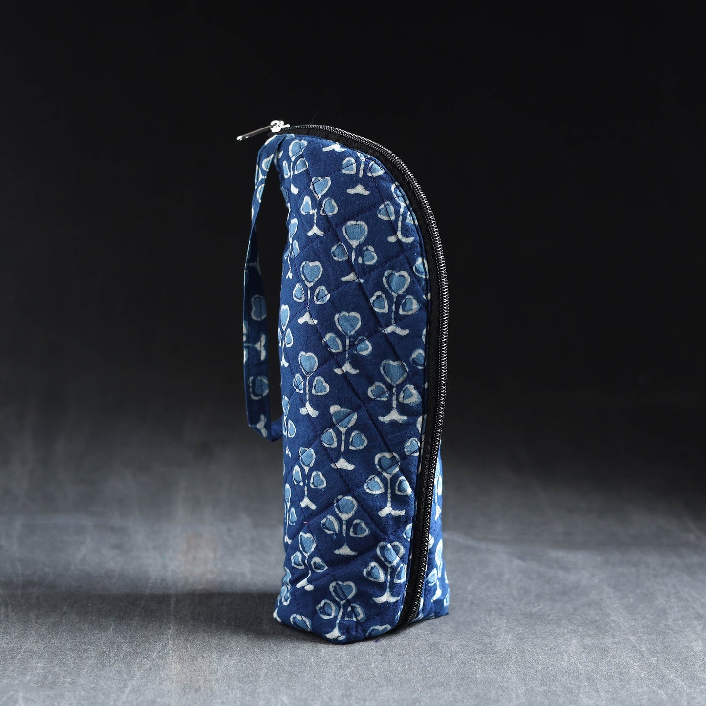 Blue Handmade Cotton 1L Water Bottle Cover