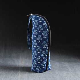 Blue Handmade Cotton 1L Water Bottle Cover