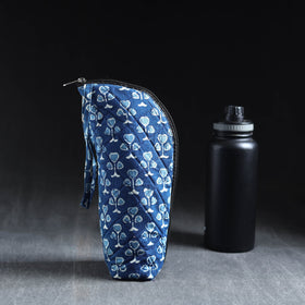 Blue Handmade Cotton 1L Water Bottle Cover