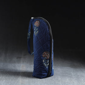 Blue Handmade Cotton 1L Water Bottle Cover